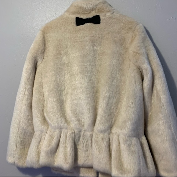 NWOT Kate Spade Champagne Faux Fur Coat - Picture 2 of 2